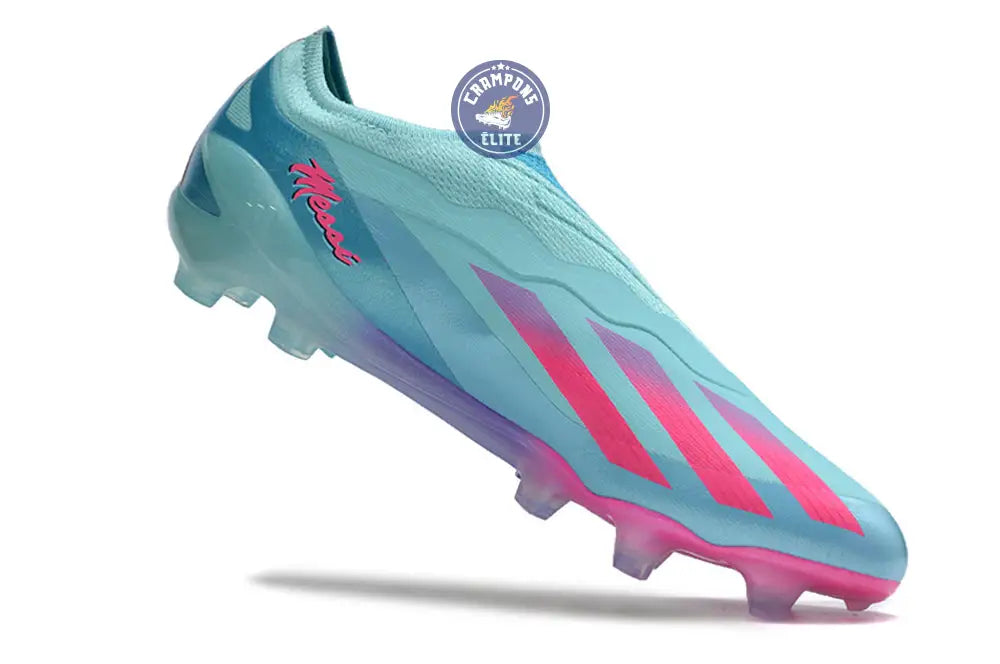 Image of X Crazyfast Elite Laceless FG Bienvenido a Miami - Flash Aqua/Lucid Pink/Lucid Cyan ÉDITION LIMITÉE