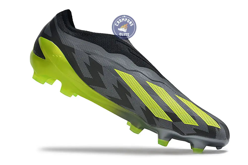 Image of X Crazyfast Elite Laceless FG Crazycharged - Noir/Jaune/Gris ÉDITION LIMITÉE