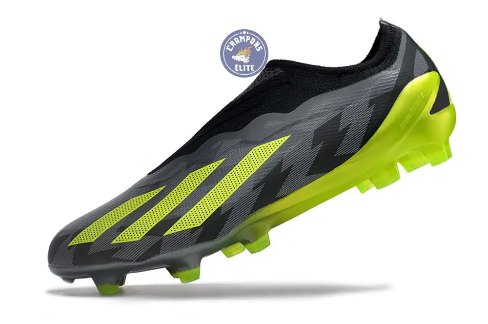 X Crazyfast Elite Laceless FG Crazycharged - Noir/Jaune/Gris ÉDITION LIMITÉE