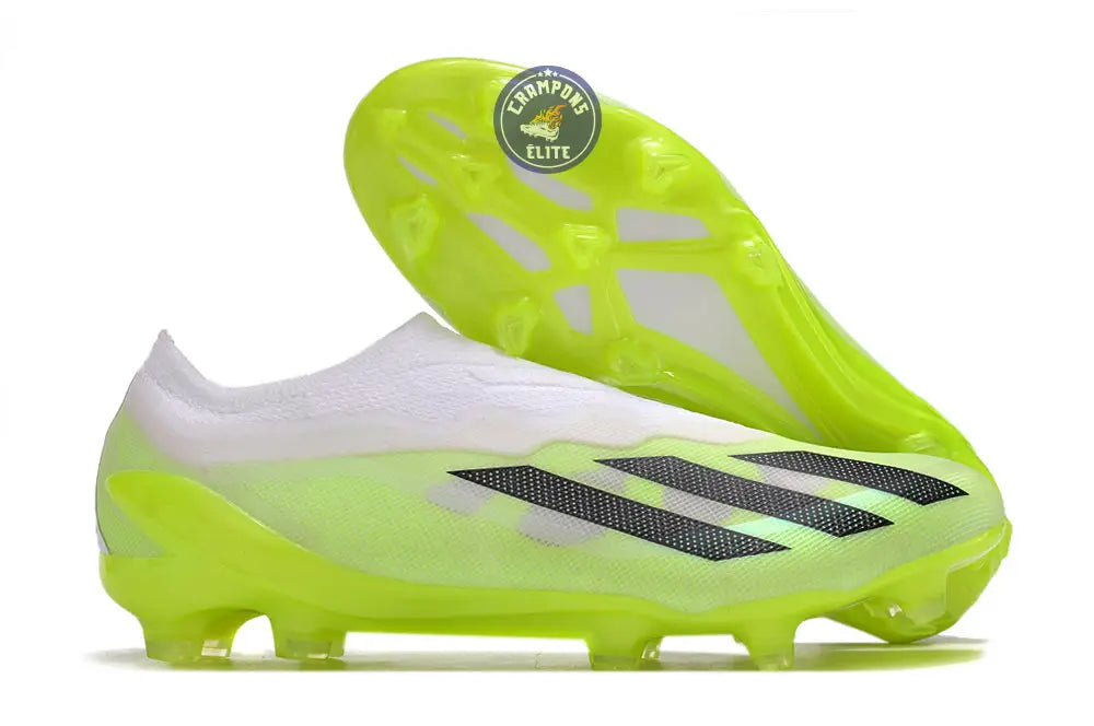 X Crazyfast Elite Laceless FG Crazyrush - Blanc/Noir/Lucid Lemon