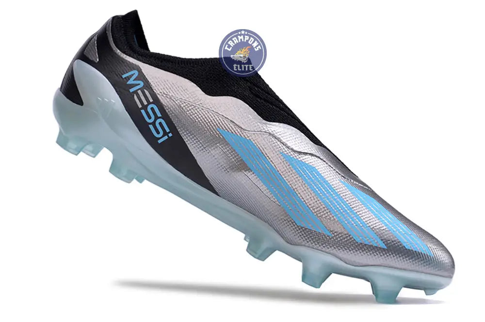 X Crazyfast Elite Laceless FG x Messi Infinito - Argenté/Bliss Blue/Noir