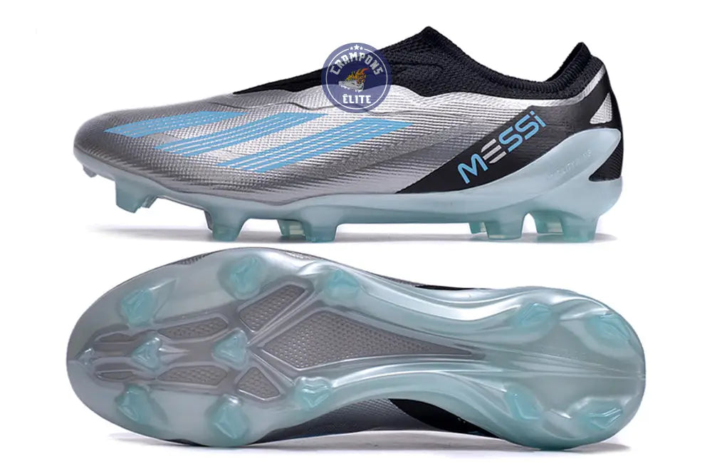X Crazyfast Elite Laceless FG x Messi Infinito - Argenté/Bliss Blue/Noir