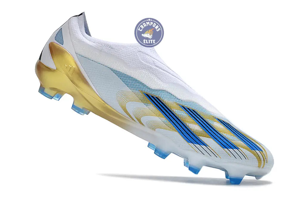 X Crazyfast Elite Laceless FG x Messi ’Las Estrellas’ - Blanc/Bleu/Or