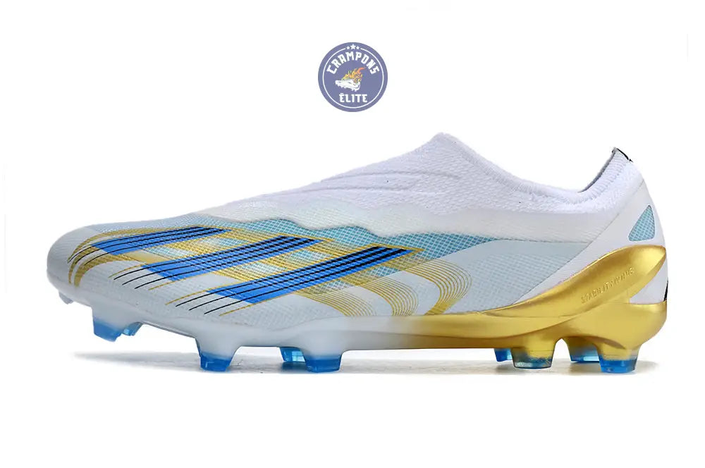 X Crazyfast Elite Laceless FG x Messi ’Las Estrellas’ - Blanc/Bleu/Or