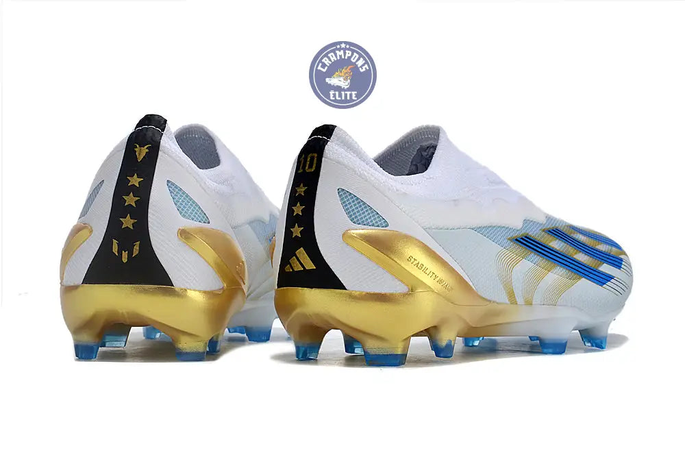 Image of X Crazyfast Elite Laceless FG x Messi ’Las Estrellas’ - Blanc/Bleu/Or
