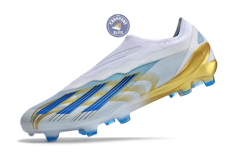 X Crazyfast Elite Laceless FG x Messi ’Las Estrellas’ - Blanc/Bleu/Or
