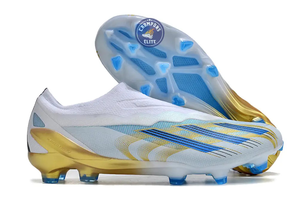 X Crazyfast Elite Laceless FG x Messi ’Las Estrellas’ - Blanc/Bleu/Or