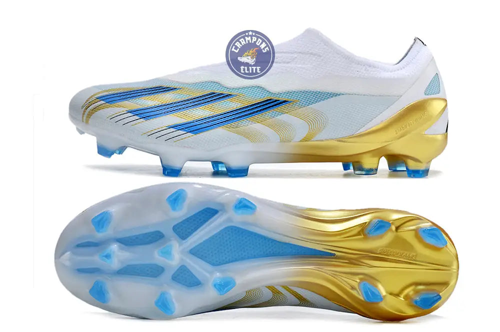 X Crazyfast Elite Laceless FG x Messi ’Las Estrellas’ - Blanc/Bleu/Or