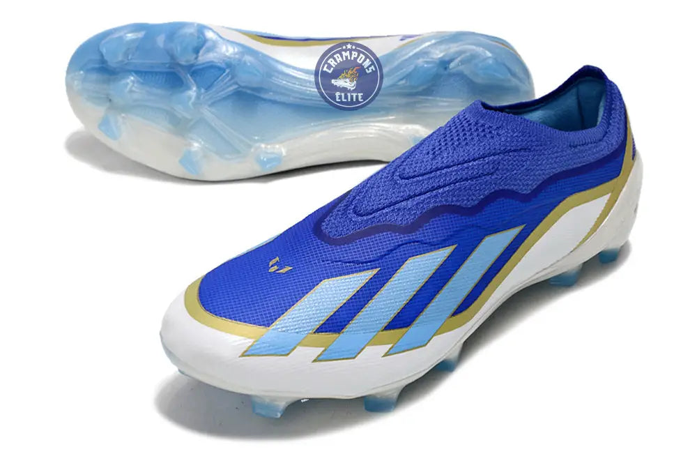 X Crazyfast Elite Laceless FG x Messi Spark Gen10s - Bleu/Blue Burst/Blanc