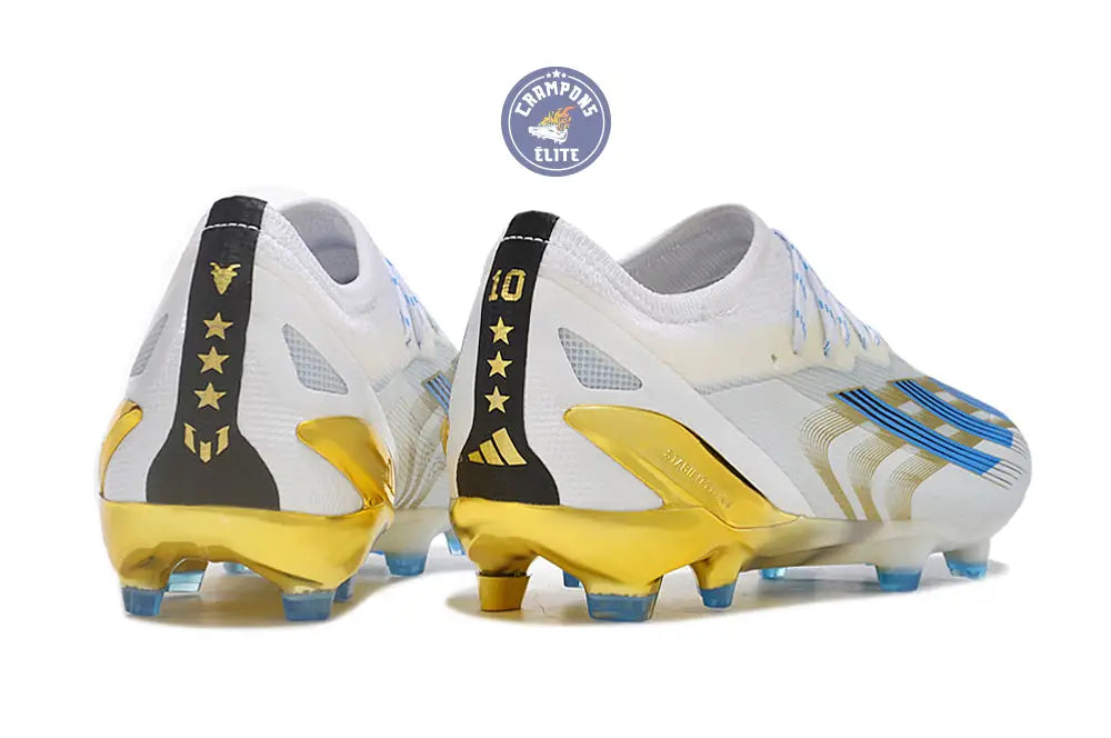 X Crazyfast Messi.1 FG Las Estrellas - Blanc/Bleu/Doré ÉDITION LIMITÉE
