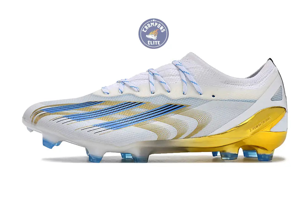 X Crazyfast Messi.1 FG Las Estrellas - Blanc/Bleu/Doré ÉDITION LIMITÉE