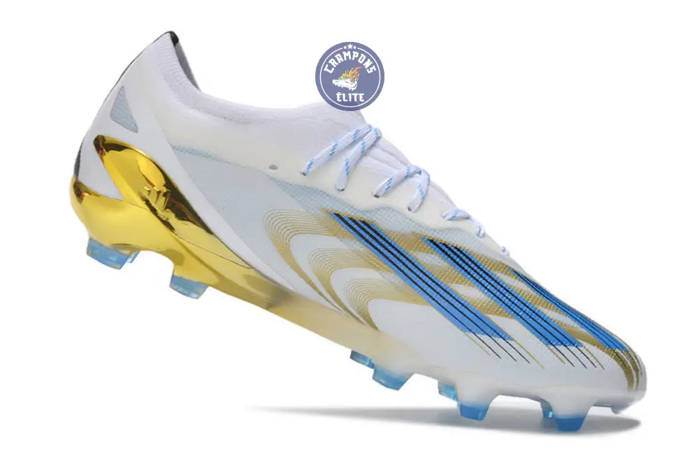 X Crazyfast Messi.1 FG Las Estrellas - Blanc/Bleu/Doré ÉDITION LIMITÉE