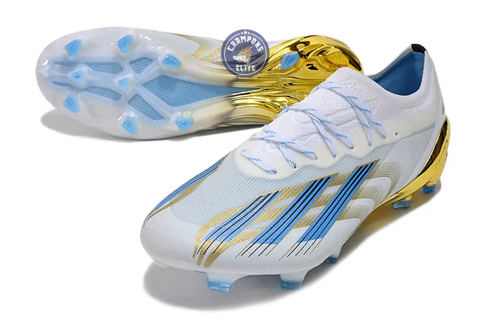 Image of X Crazyfast Messi.1 FG Las Estrellas - Blanc/Bleu/Doré ÉDITION LIMITÉE