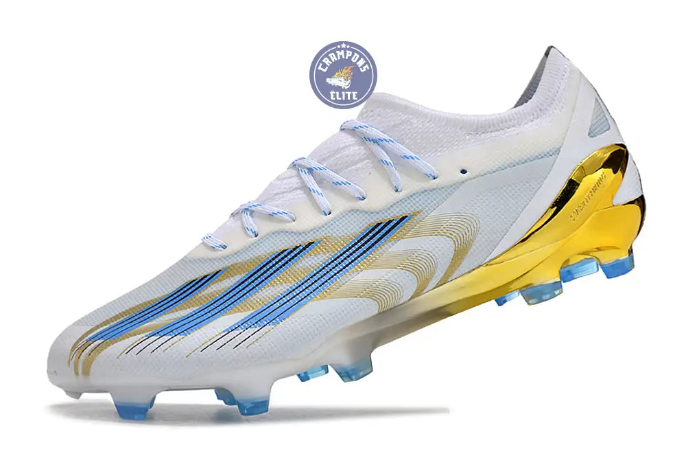 X Crazyfast Messi.1 FG Las Estrellas - Blanc/Bleu/Doré ÉDITION LIMITÉE