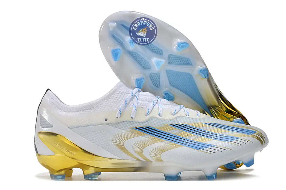 Image of X Crazyfast Messi.1 FG Las Estrellas - Blanc/Bleu/Doré ÉDITION LIMITÉE