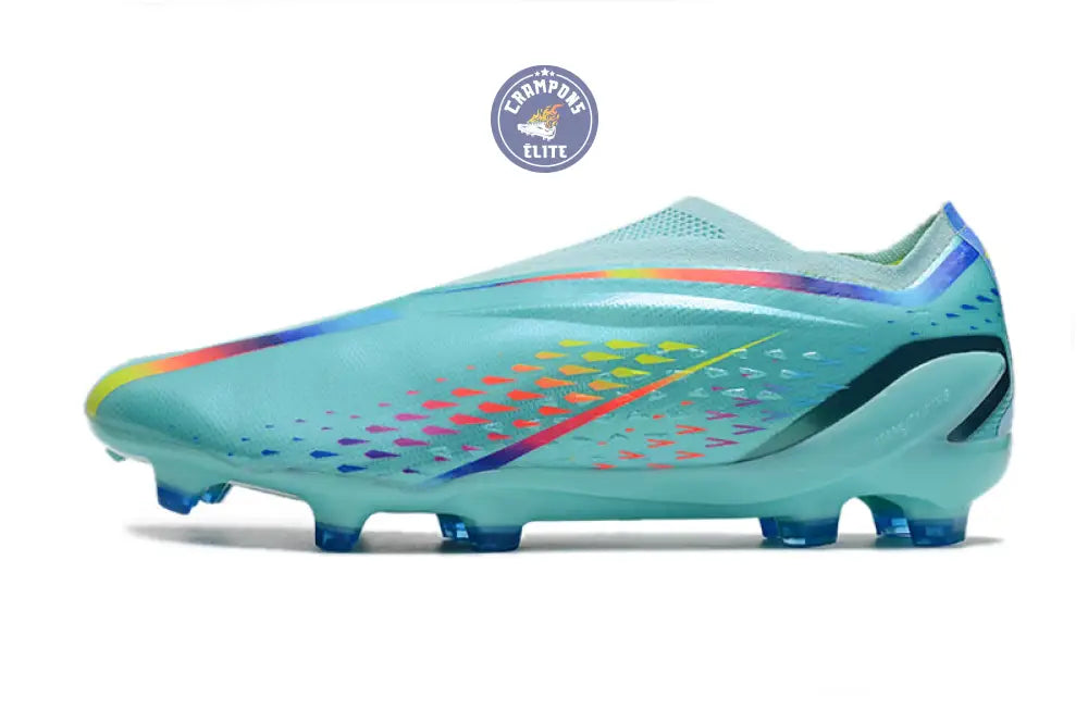 X Speedportal Elite Laceless FG Al Rihla - Turquoise/Bleu/Jaune