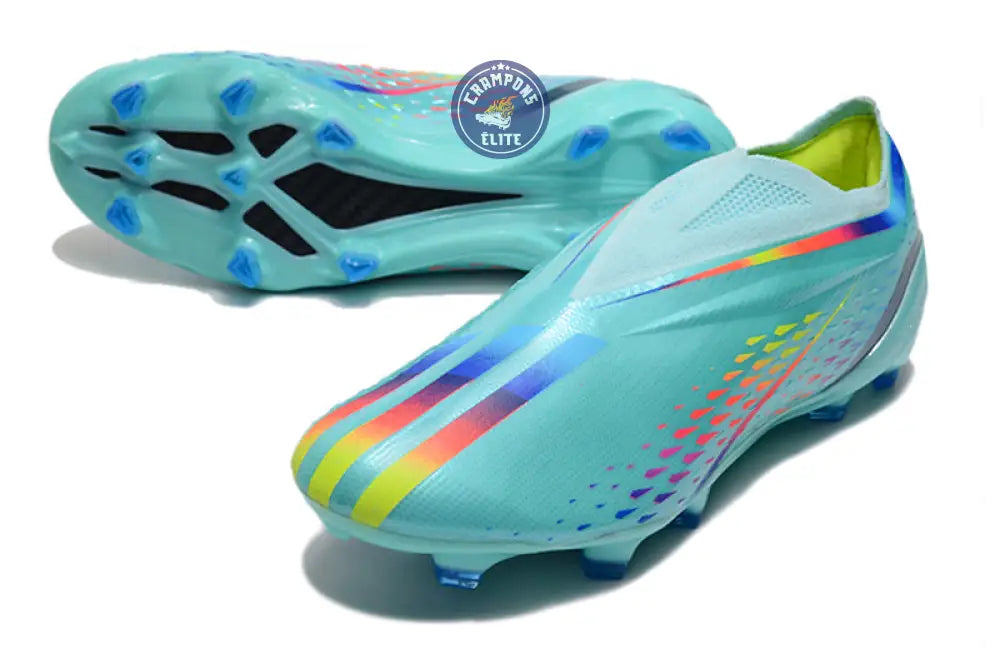 Image of X Speedportal Elite Laceless FG Al Rihla - Turquoise/Bleu/Jaune