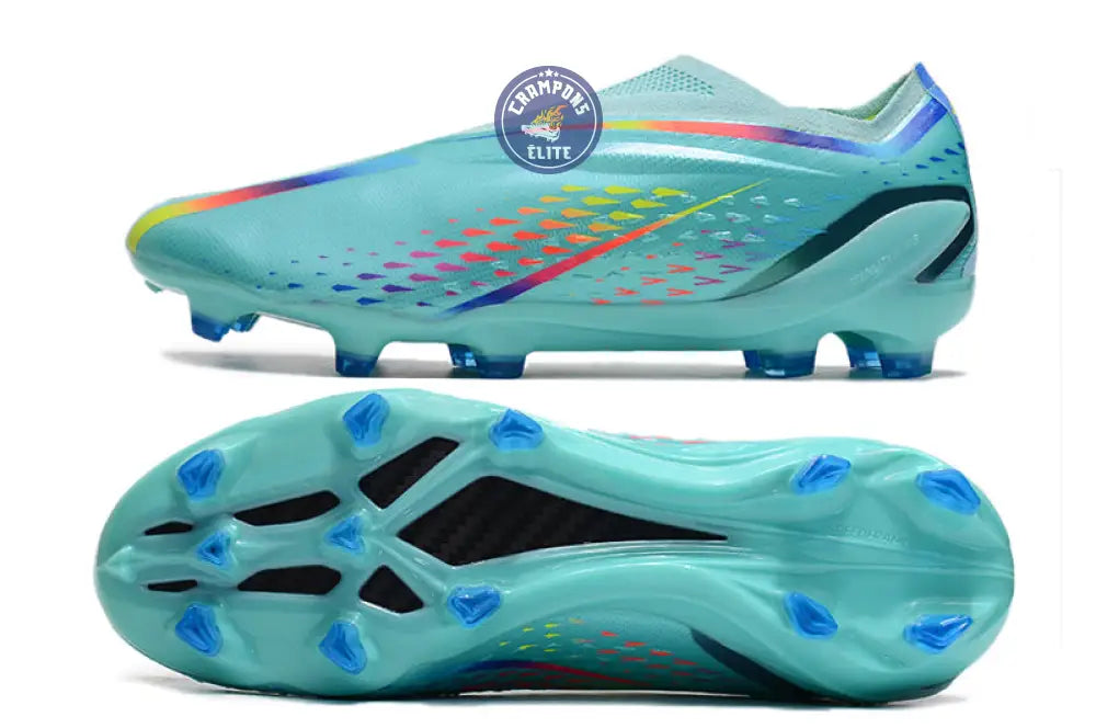 X Speedportal Elite Laceless FG Al Rihla - Turquoise/Bleu/Jaune