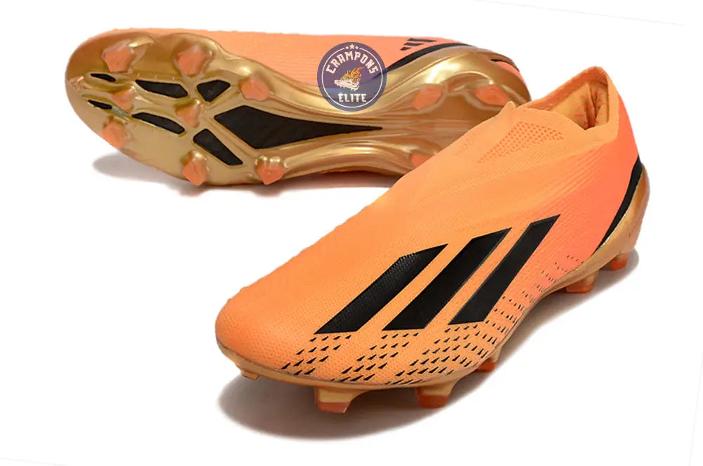X Speedportal Elite Laceless FG Heatspawn - Doré/Noir/Orange