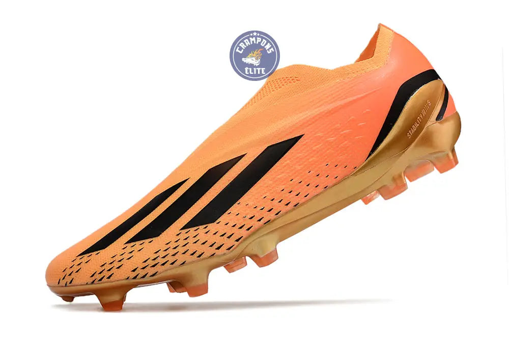 X Speedportal Elite Laceless FG Heatspawn - Doré/Noir/Orange