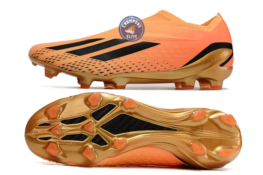 X Speedportal Elite Laceless FG Heatspawn - Doré/Noir/Orange